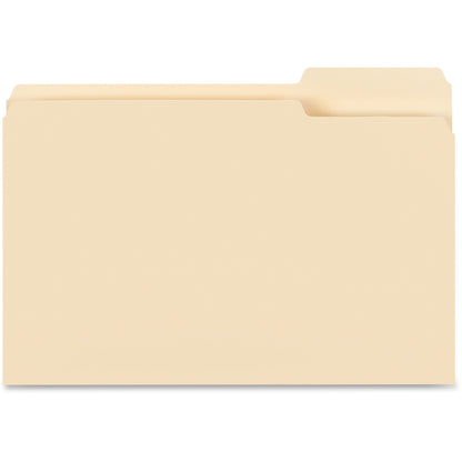 Business Source 1/3 Tab Cut Legal Recycled Top Tab File Folder - 8 1/2" x 14" - 3/4" Expansion - 11 pt. - Manila - 10% R