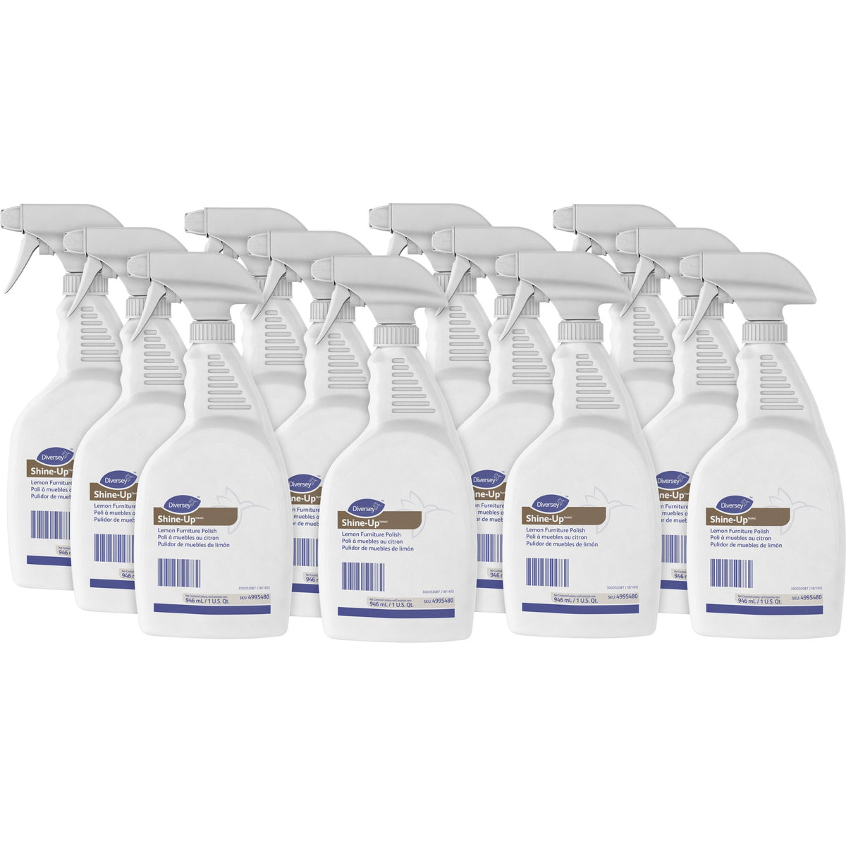 Diversey Shine-Up Lemon Furniture Polish - Ready-To-Use - 32 fl oz (1 quart) - Lemon Scent - Non-smearing, Fingerprint R