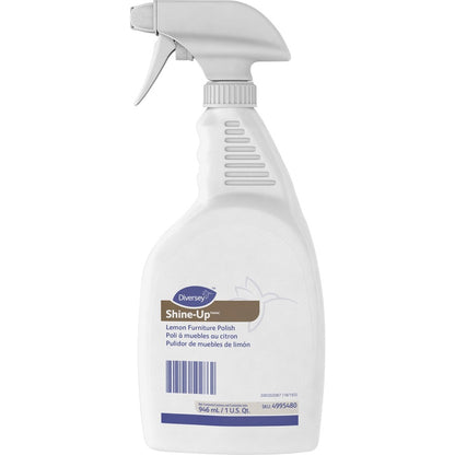 Diversey Shine-Up Lemon Furniture Polish - Ready-To-Use - 32 fl oz (1 quart) - Lemon Scent - Non-smearing, Fingerprint R