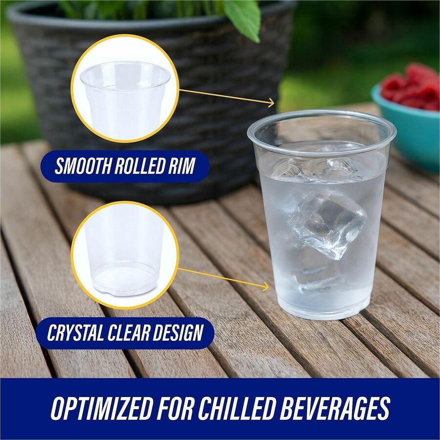 Genuine Joe 9 oz Clear Plastic Cups - 9 fl oz - Clear - Plastic - Cold Drink, Beverage - 50/Pack - 20 / Carton