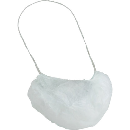 Genuine Joe Beard Cap - Recommended for: Laboratory, Food Processing - White - Breathable, Comfortable - 100/Bag - 10 / 