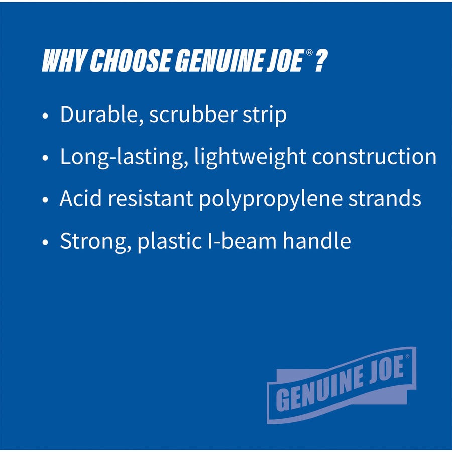 Genuine Joe Toilet Bowl Mop - 4.50" Height Head - 12" Length Plastic Handle - Durable, Scrubber Strip, Acid Resistant - 