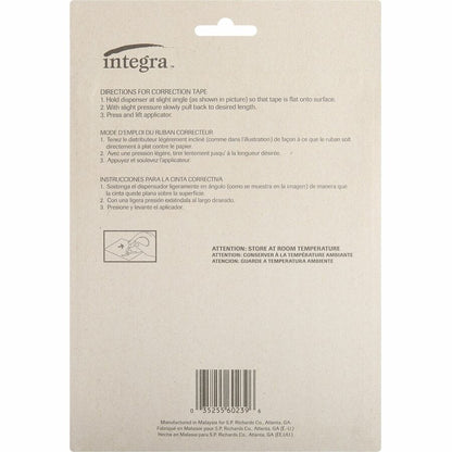 Integra Dispensing Correction Tape - Holds Total 1 Tape(s) - White - 6 / Pack
