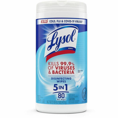 Lysol Disinfecting Wipes - For Multipurpose, Multi Surface - Wipe - Crisp Linen Scent - 7" Length x 7.25" Width - 6 / Ca