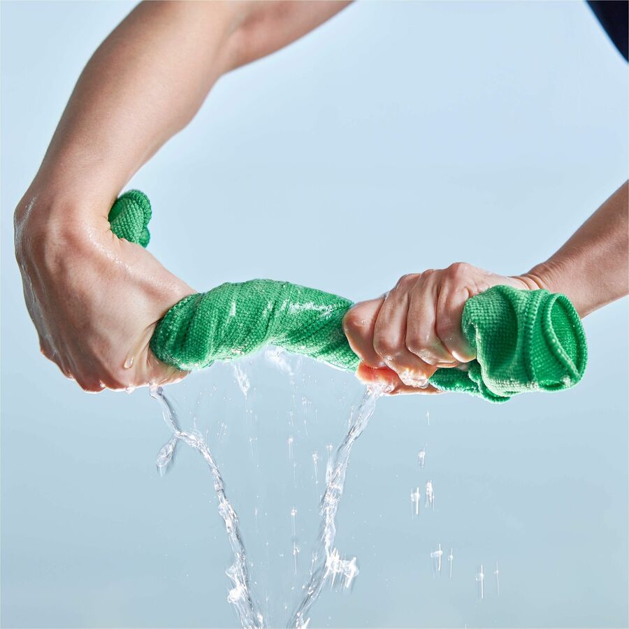 Rubbermaid Commercial HYGEN R-40 Recycled Microfiber Cloths - 12" Length x 12" Width - Reusable, Launderable, Bleach-saf