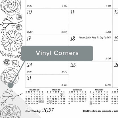 Blueline DoodlePlan Compact Desk Pad - Botanica - Monthly - January 2027 to December 2027 - 1 Month Single Page Layout -