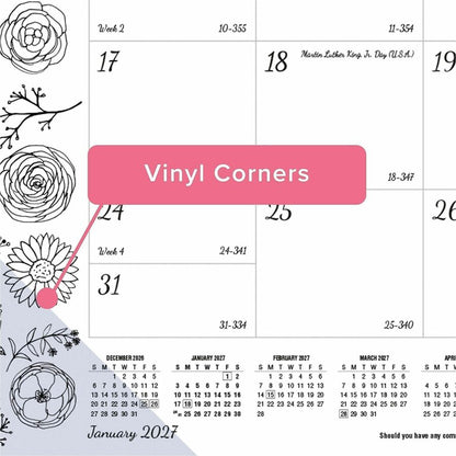 Blueline DoodlePlan Desk Pad - Botanica - Julian Dates - Monthly - January 2027 to December 2027 - 1 Month Single Page L