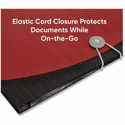 Smead Letter Expanding File - 8 1/2" x 11" - 12 Internal Pocket - Red, Black - 1 Each
