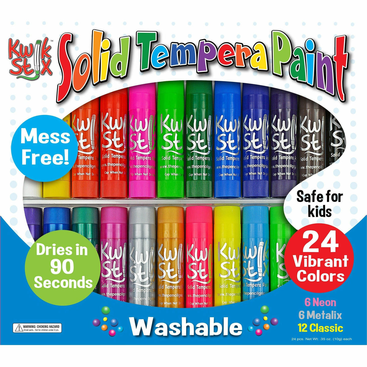 Kwik Stix Tempera Paint 24-color Mess Free Set - 24 Color(s) - Assorted, Neon, Metallic - 24 / Set