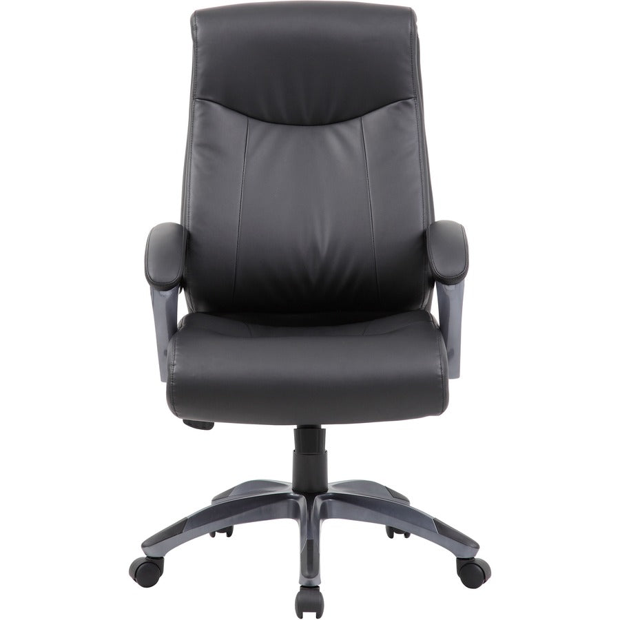 Boss B8661 Executive Chair - Black Seat Color - LeatherPlus Seat Material - Gray Back Color - Leather Back Material - Bl