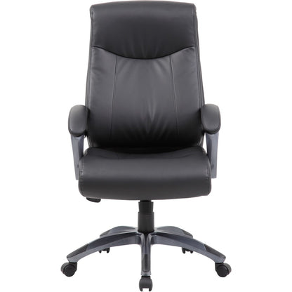 Boss B8661 Executive Chair - Black Seat Color - LeatherPlus Seat Material - Gray Back Color - Leather Back Material - Bl