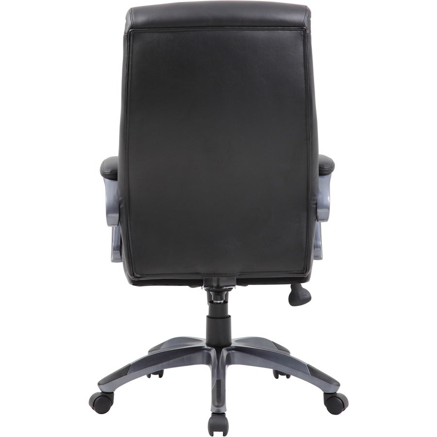 Boss B8661 Executive Chair - Black Seat Color - LeatherPlus Seat Material - Gray Back Color - Leather Back Material - Bl