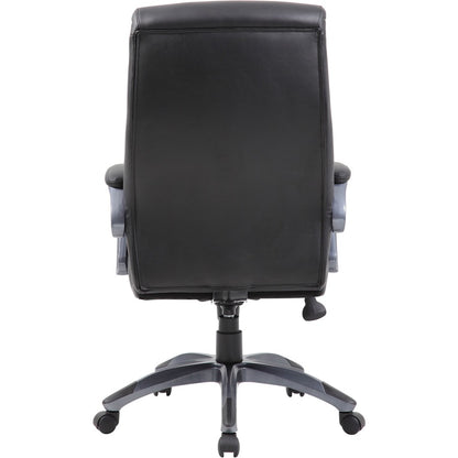 Boss B8661 Executive Chair - Black Seat Color - LeatherPlus Seat Material - Gray Back Color - Leather Back Material - Bl
