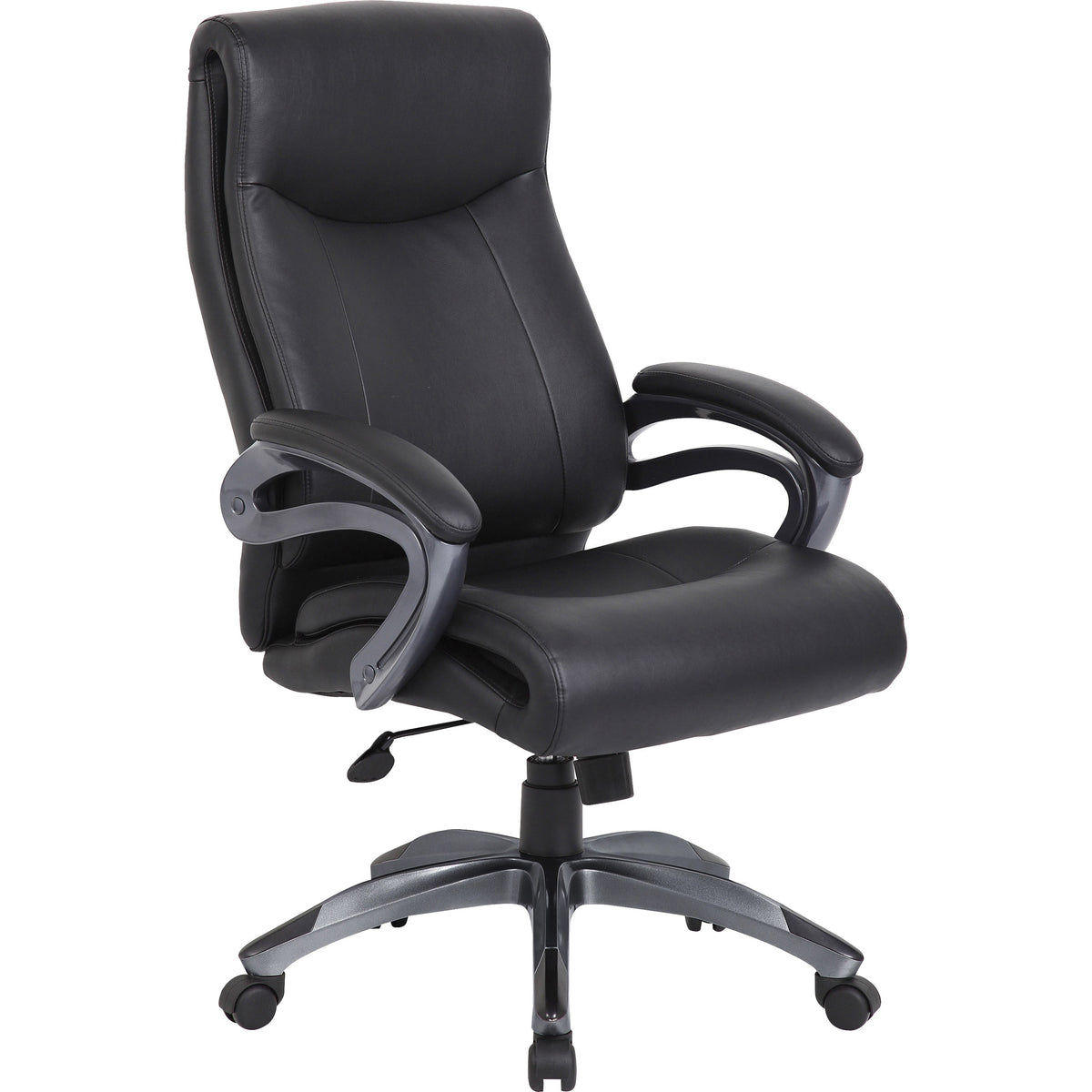 Boss B8661 Executive Chair - Black Seat Color - LeatherPlus Seat Material - Gray Back Color - Leather Back Material - Bl