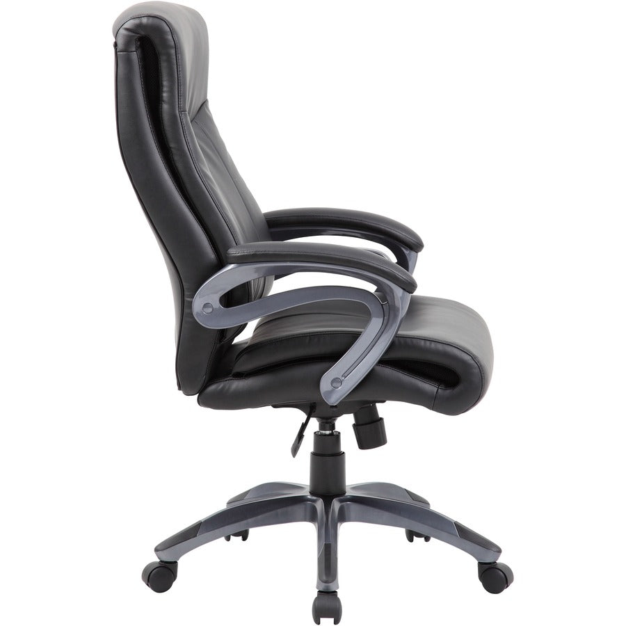 Boss B8661 Executive Chair - Black Seat Color - LeatherPlus Seat Material - Gray Back Color - Leather Back Material - Bl