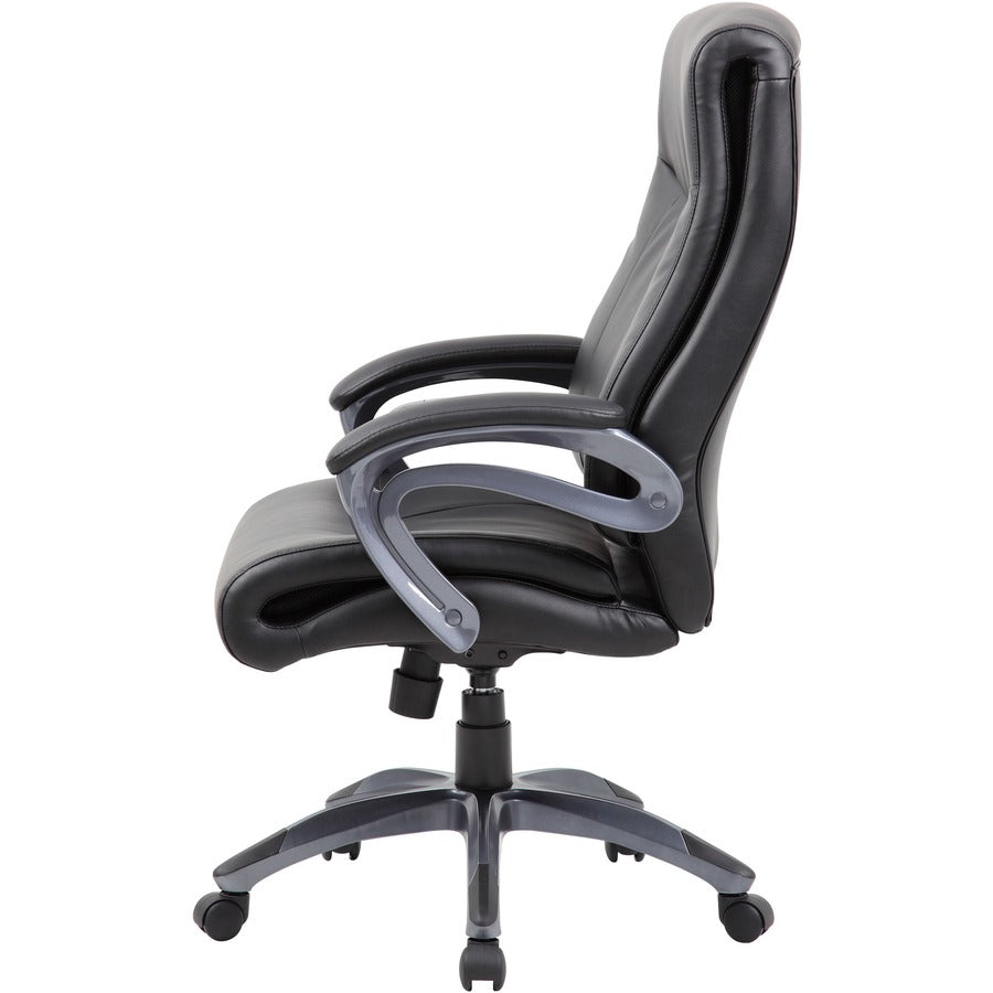 Boss B8661 Executive Chair - Black Seat Color - LeatherPlus Seat Material - Gray Back Color - Leather Back Material - Bl