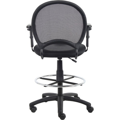 Boss B16216 Drafting Chair - Black Seat Color - Mesh Seat Material - Black Back Color - Ballistic Nylon, Metal Back Mate