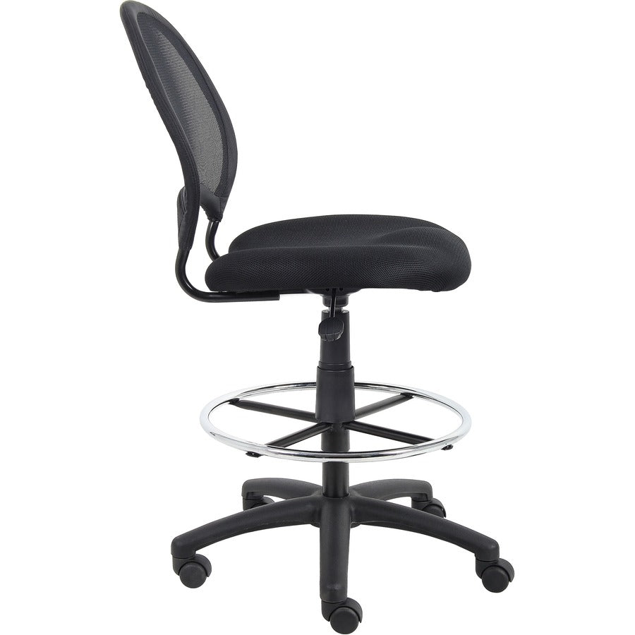 Boss B16215 Drafting Chair - Black Seat Color - Mesh Seat Material - Black Back Color - Ballistic Nylon, Metal Back Mate