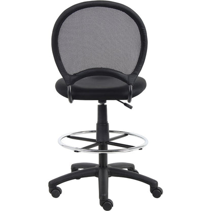 Boss B16215 Drafting Chair - Black Seat Color - Mesh Seat Material - Black Back Color - Ballistic Nylon, Metal Back Mate