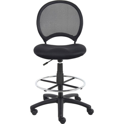 Boss B16215 Drafting Chair - Black Seat Color - Mesh Seat Material - Black Back Color - Ballistic Nylon, Metal Back Mate