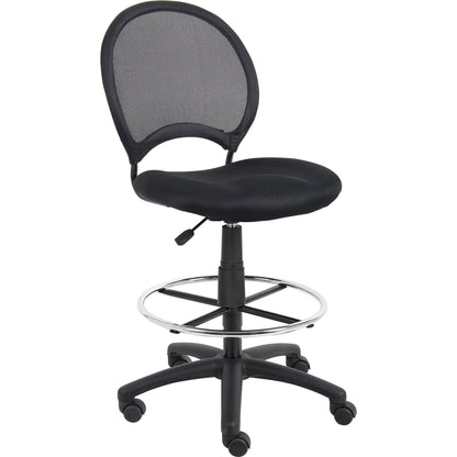 Boss B16215 Drafting Chair - Black Seat Color - Mesh Seat Material - Black Back Color - Ballistic Nylon, Metal Back Mate