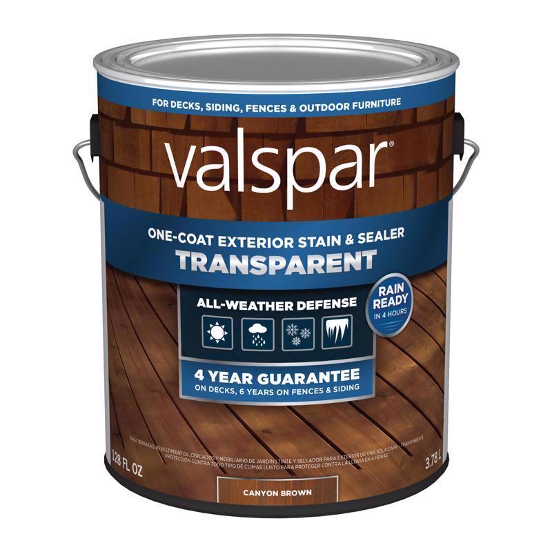 Valspar One-Coat Transparent Canyon Brown Water-Based Acrylic Stain and Sealer 1 gal