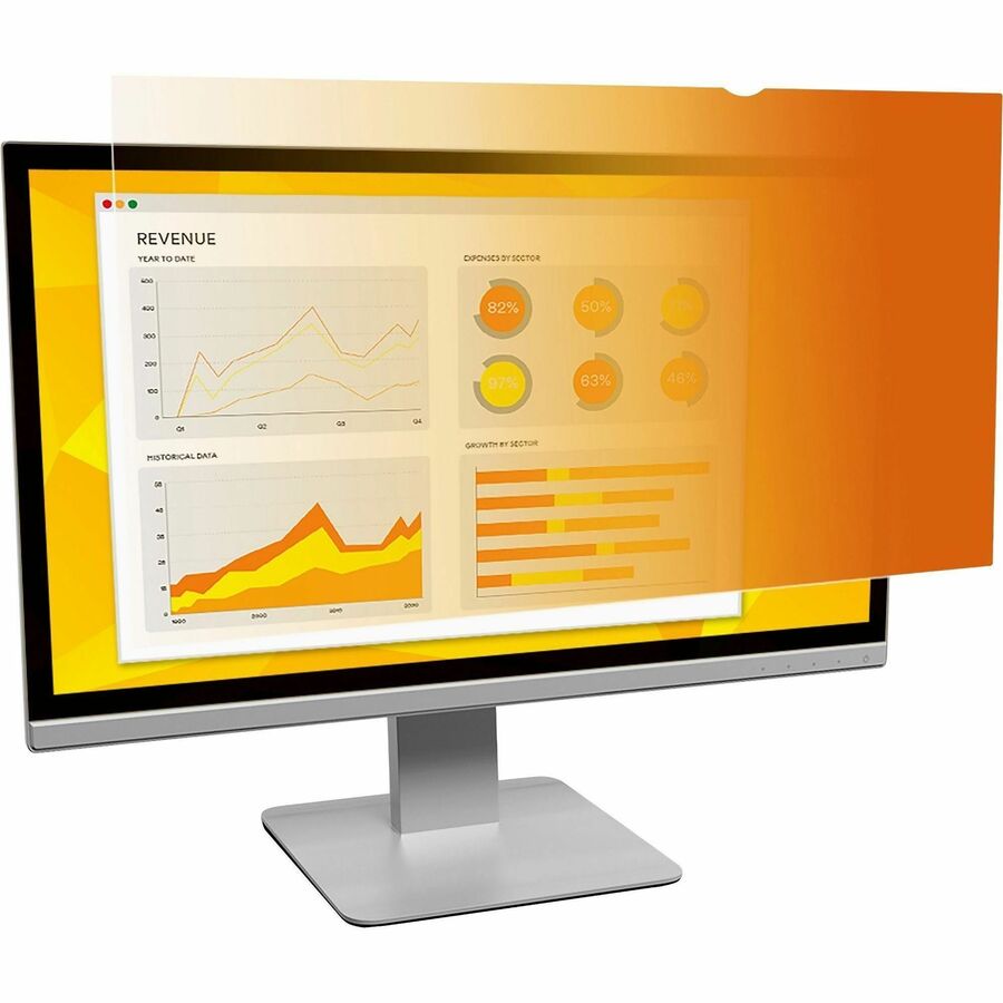 3M Gold Privacy Filter Gold, Glossy - For 23" Widescreen LCD Monitor - 16:9 - Scratch Resistant, Dust Resistant - 1 Each