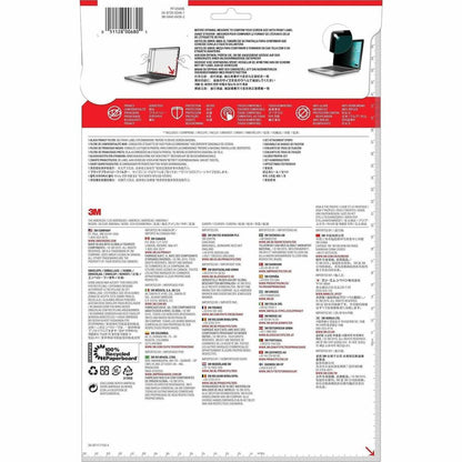 3M Privacy Filter Black, Matte - For 12.5" Widescreen LCD 2 in 1 Notebook - 16:9 - Scratch Resistant, Fingerprint Resist