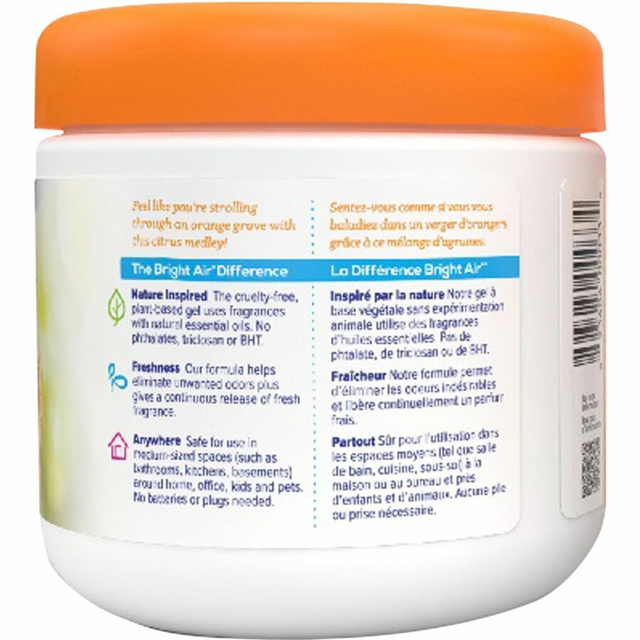 Bright Air Super Odor Eliminator Air Freshener - Gel - 14 fl oz (0.4 quart) - Fresh Lemon, Mandarin Orange - 60 Day - 6 