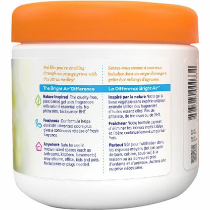 Bright Air Super Odor Eliminator Air Freshener - Gel - 14 fl oz (0.4 quart) - Fresh Lemon, Mandarin Orange - 60 Day - 6 