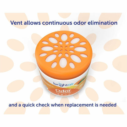 Bright Air Super Odor Eliminator Air Freshener - Gel - 14 fl oz (0.4 quart) - Fresh Lemon, Mandarin Orange - 60 Day - 6 