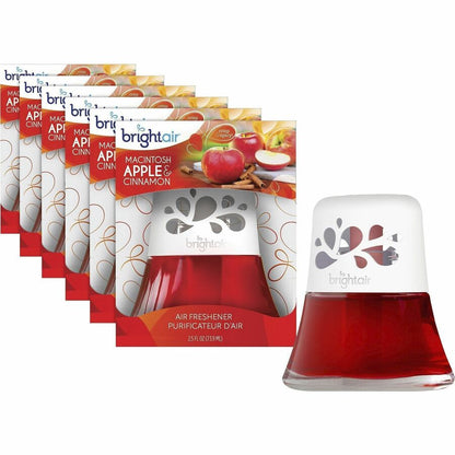 Bright Air Scented Oil Air Freshener - Oil - 2.5 fl oz (0.1 quart) - Macintosh Apple, Cinnamon - 45 Day - Long Lasting -
