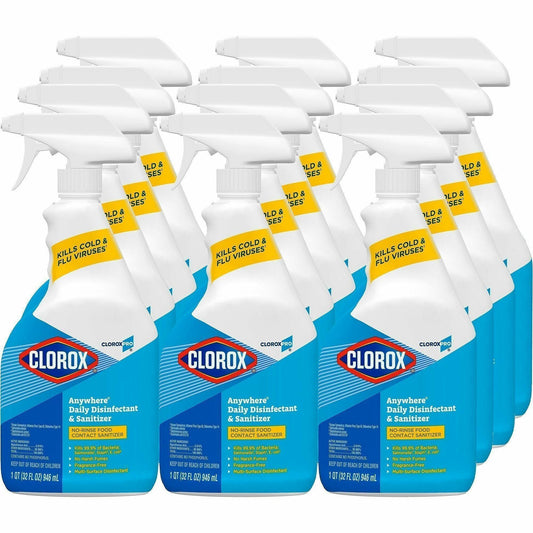 CloroxPro™ Anywhere Daily Disinfectant and Sanitizer - For Multipurpose - Spray - 32 fl oz (1 quart) - Recommended For: 