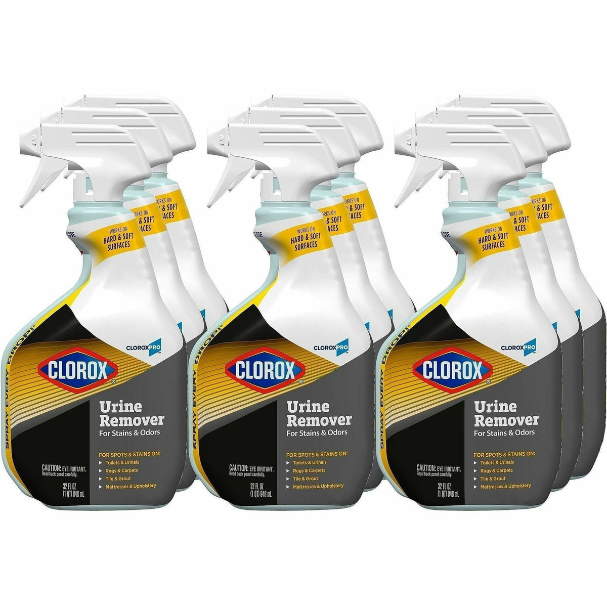 CloroxPro™ Urine Remover for Stains and Odors Spray - 32 fl oz (1 quart) - Absorbent, Soft - White - 9 / Carton