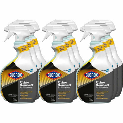 CloroxPro™ Urine Remover for Stains and Odors Spray - 32 fl oz (1 quart) - Absorbent, Soft - White - 9 / Carton