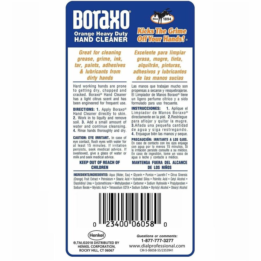 Boraxo Heavy-Duty Hand Cleaner - 3.17 quart - Pump Bottle Dispenser - Grease Remover, Grime Remover, Ink Remover, Tar Re