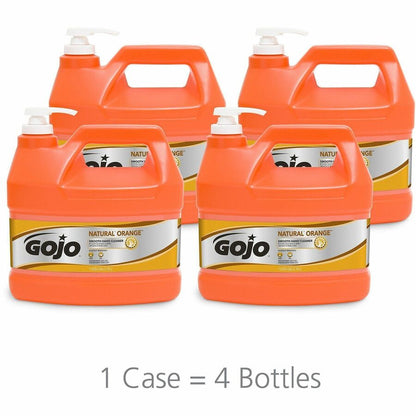 Gojo® Natural Orange Smooth Hand Cleaner - Citrus Scent - 1 gal - Pump Bottle Dispenser - Soil Remover, Dirt Remover, Gr