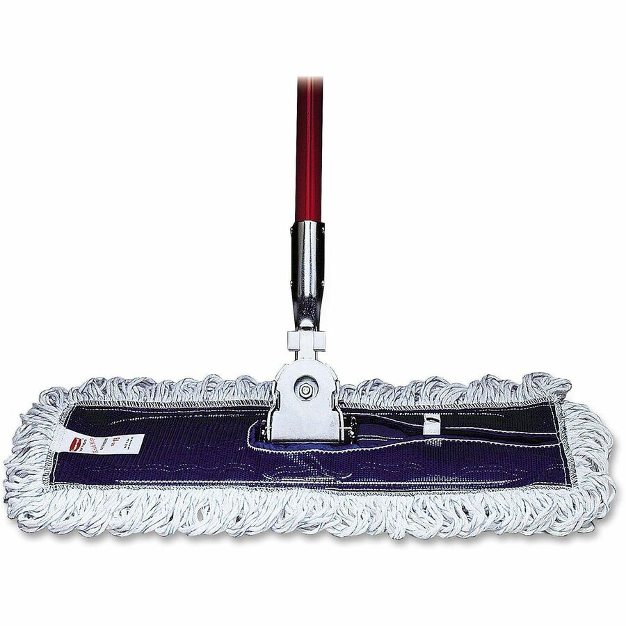 Rubbermaid Commercial Looped Fringe Finish Mop - 5" Width x 18" Length - Absorbent, Looped Ends - Rayon, Synthetic - Whi