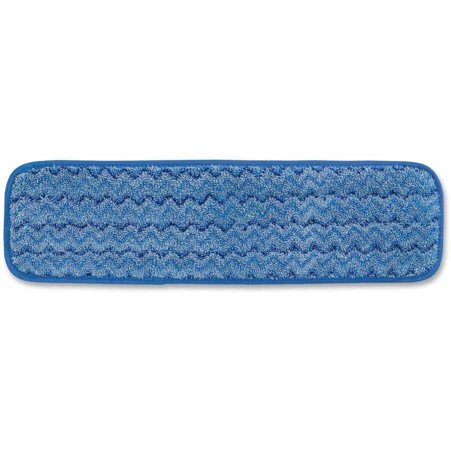 Rubbermaid Commercial Hygen 18" Microfiber Wet Pad - 5.2" Width x 18" Length - Durable - MicroFiber - Blue - 12 / Carton