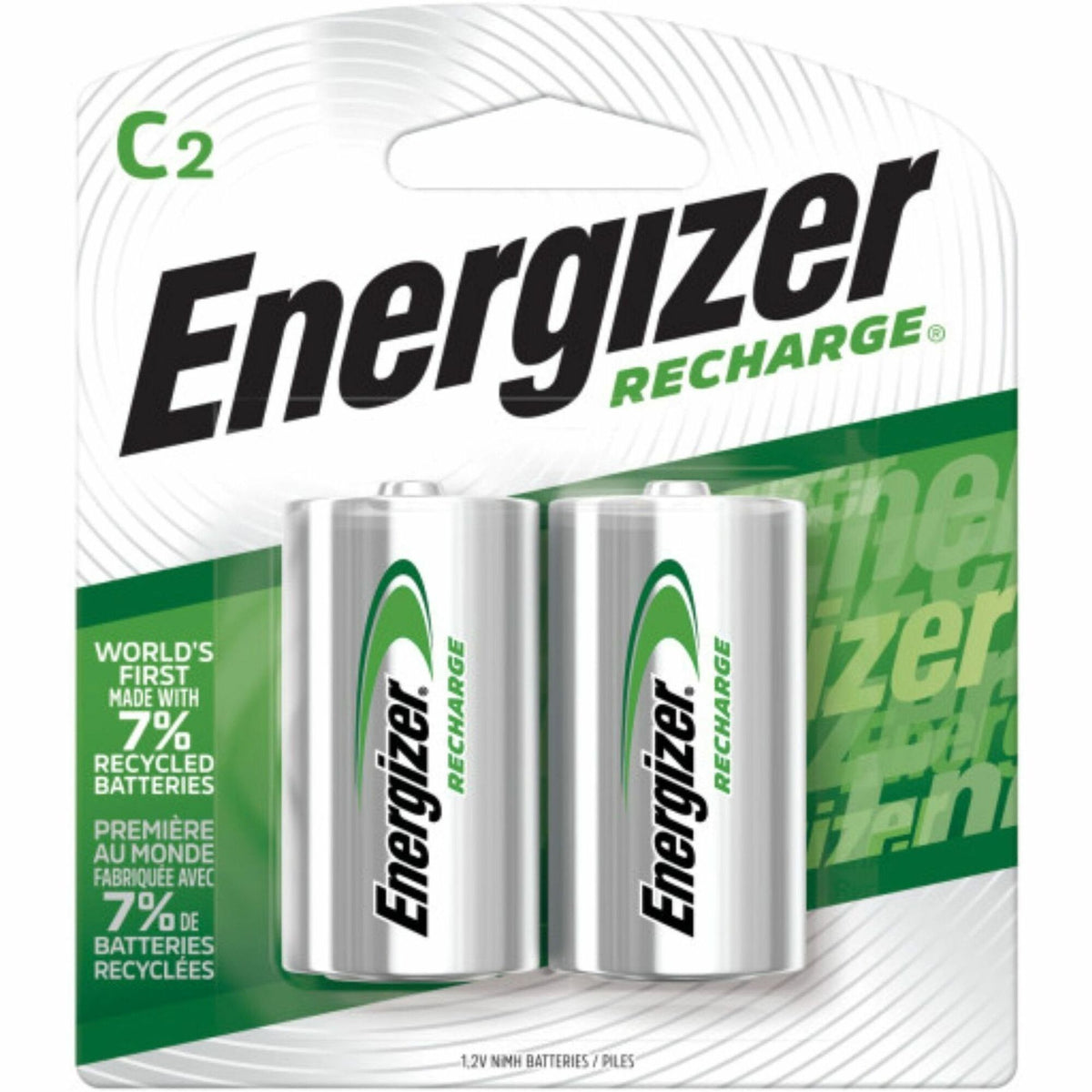 Energizer Recharge Universal Rechargeable C Battery 2-Packs - For Multipurpose - Battery Rechargeable - C - 2/Pack - 24 
