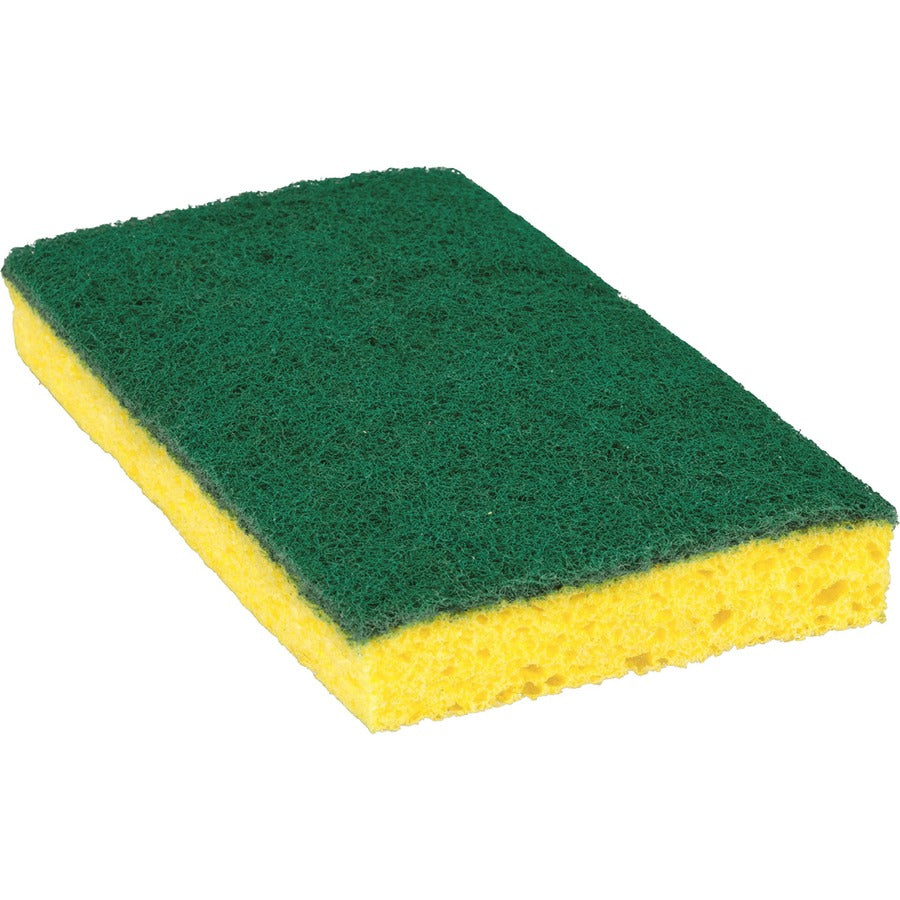 Scotch-Brite Medium-Duty Scrub Sponges - 3.5" Height x 6.3" Width x 6.1" Length x 700 mil Thickness - 10/Pack - 6 / Cart
