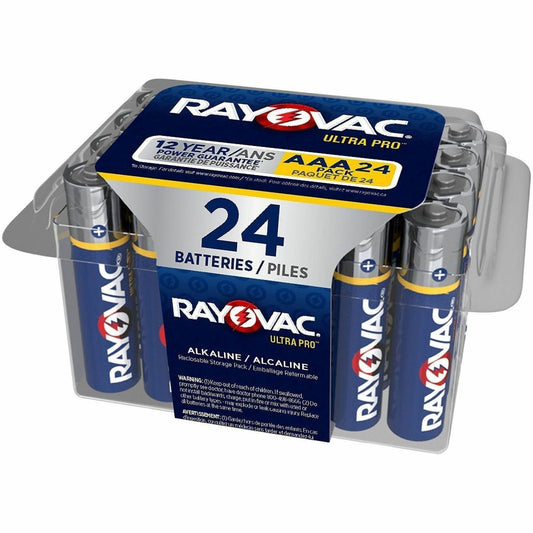 Rayovac Ultra Pro Alka AAA Batteries Storage Pack of 24 - For Multipurpose - AAA - 1.5 V DC - 24/Pack - 12 / Carton