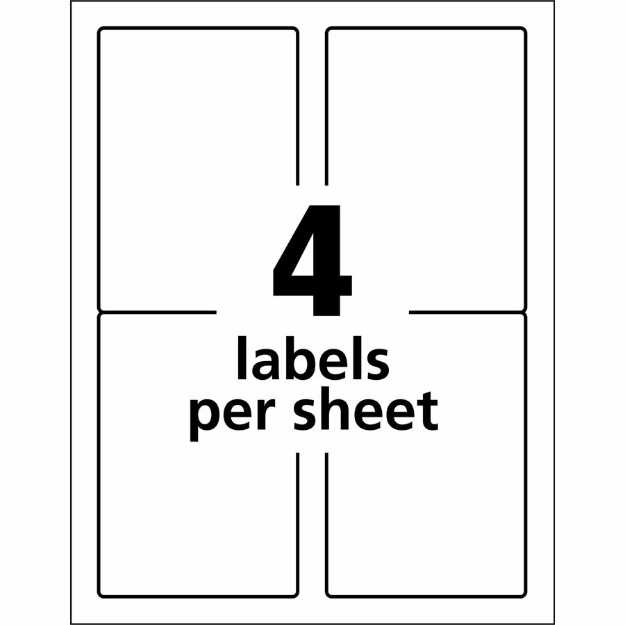 Avery® TrueBlock ID Label - 5" Width x 3 1/2" Length - Permanent Adhesive - Rectangle - Laser - Matte White - Matte - Fi