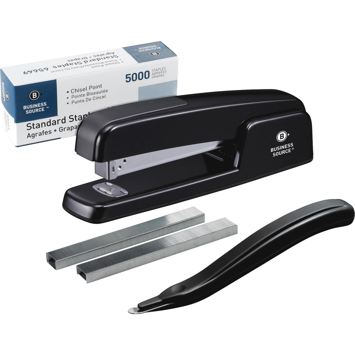 Business Source Standard Stapler Value Pack - Staples Upto 20 Sheet - Holds Upto 210 Staple - Full Strip - Top Loading -