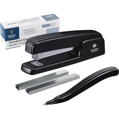 Business Source Standard Stapler Value Pack - Staples Upto 20 Sheet - Holds Upto 210 Staple - Full Strip - Top Loading -