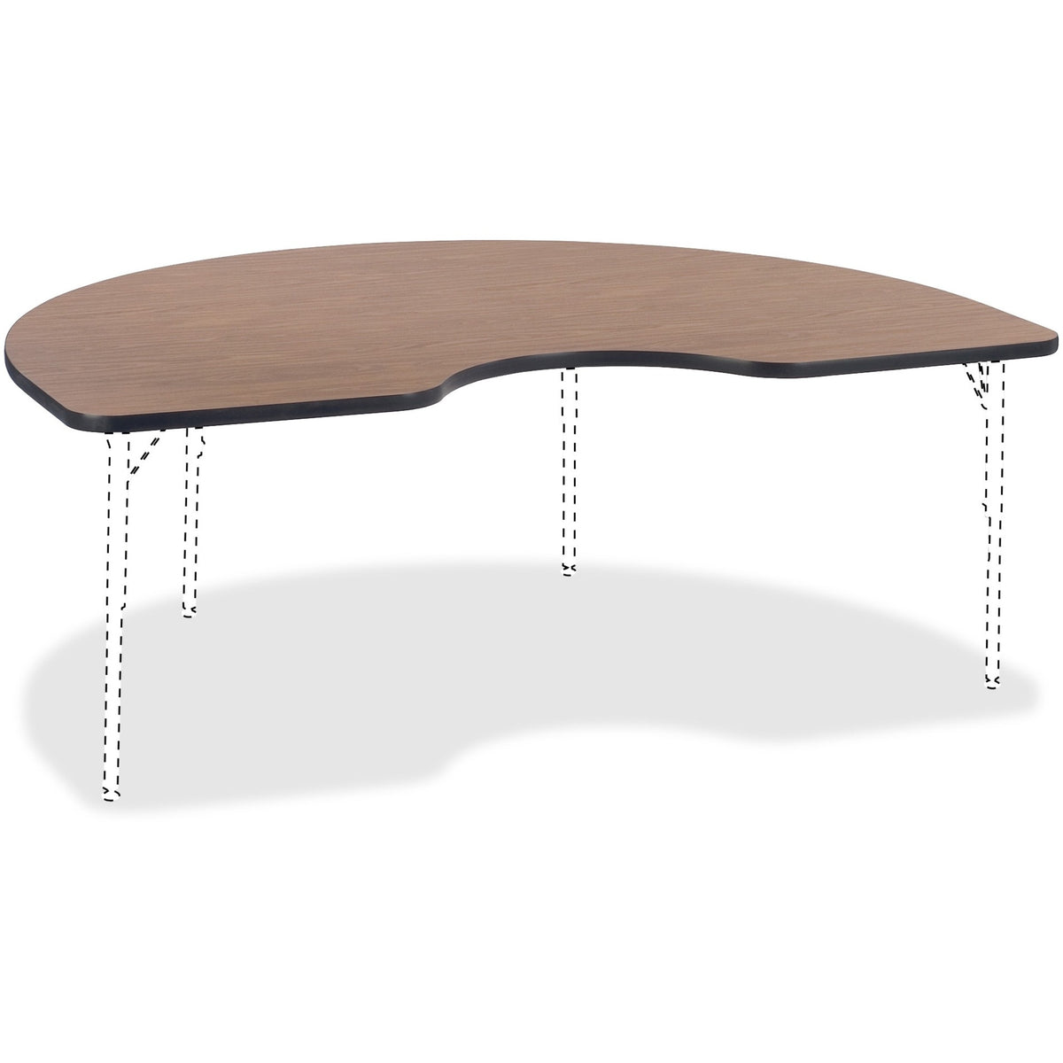 Lorell Classroom Activity Tabletop - High Pressure Laminate (HPL), Medium Oak Kidney-shaped Top - 1 Each