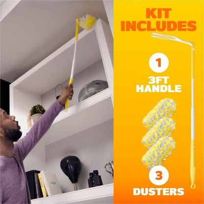 Swiffer 360 Dusters Extender Kit - 36" Handle Length - Plastic Handle - White - 6 / Carton