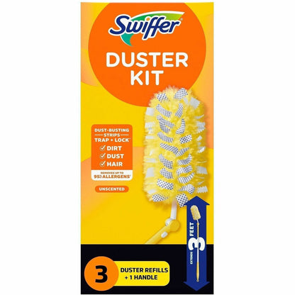 Swiffer 360 Dusters Extender Kit - 36" Handle Length - Plastic Handle - White - 6 / Carton
