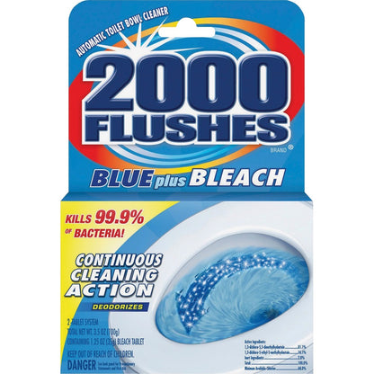 WD-40 2000 Flushes Blue/Bleach Bowl Cleaner Tablets - Concentrate - 3.50 oz (0.22 lb) - Antibacterial, Deodorant - Blue 