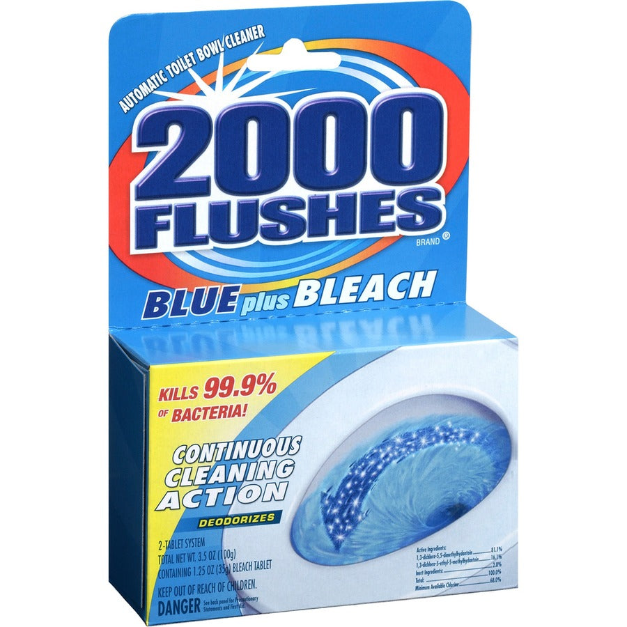 WD-40 2000 Flushes Blue/Bleach Bowl Cleaner Tablets - Concentrate - 3.50 oz (0.22 lb) - Antibacterial, Deodorant - Blue 